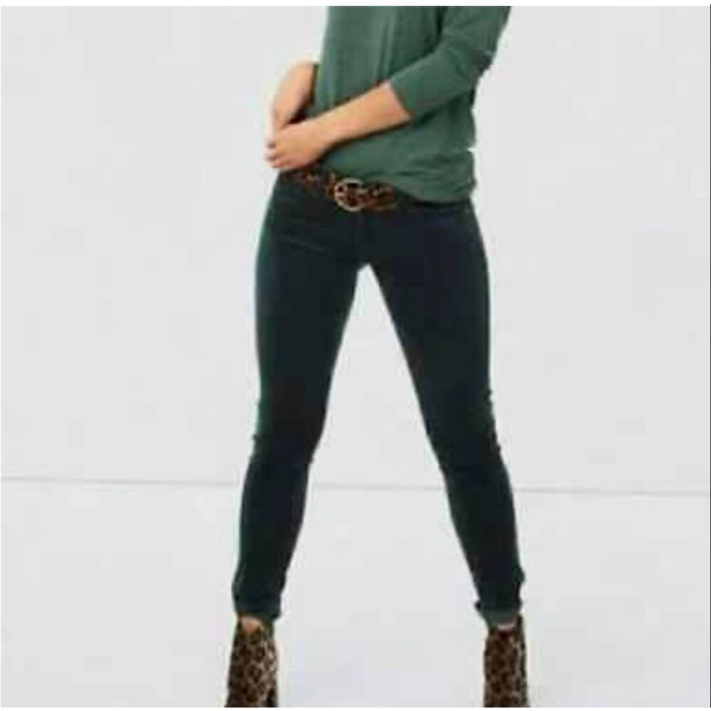 Cabi Skinny Corduroy Pants Dark Green Sz 8 Stretch Jeans Cord Womens
